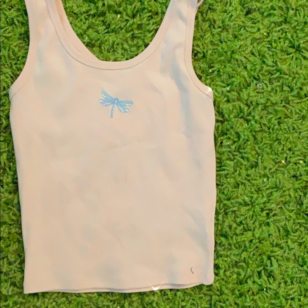 Pink crop tank top